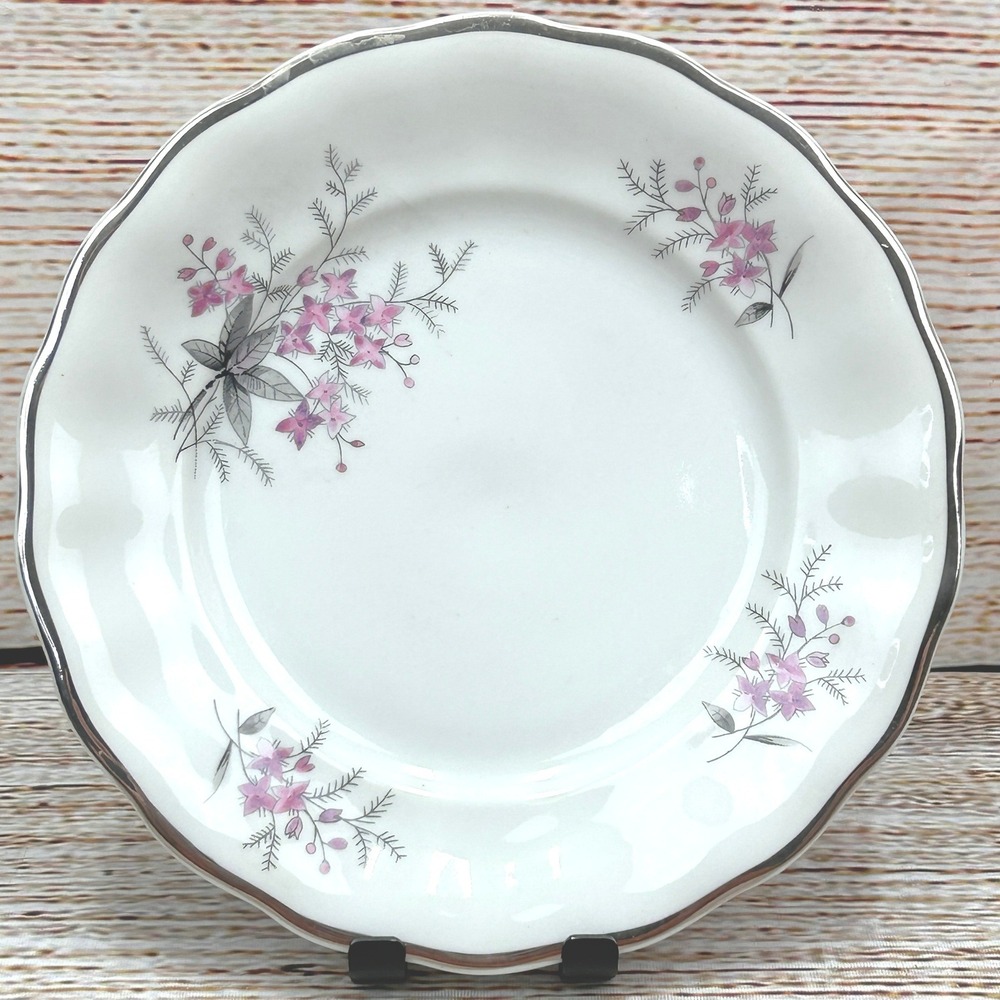 Favolina Karolina‎ Jarolina Porcelain Salad Plate 3879 Floral Silver Scalloped 5